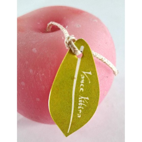 Vance Kitira Apple Candle Pink Unlit 3" Decorative Centerpiece Fruit Spotting - Picture 2 of 4